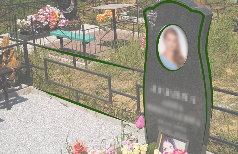 Цветной портрет на памятнике