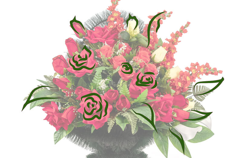 Траурные корзины из искусственных цветов