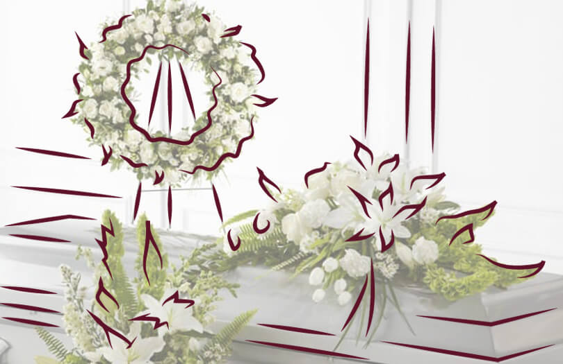 Венки из живых цветов на похороны и поминовение