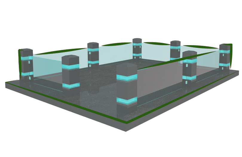 Ограда на могилу из стекла