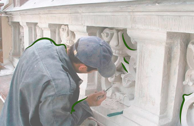 Реставрация памятника с помощью накладки