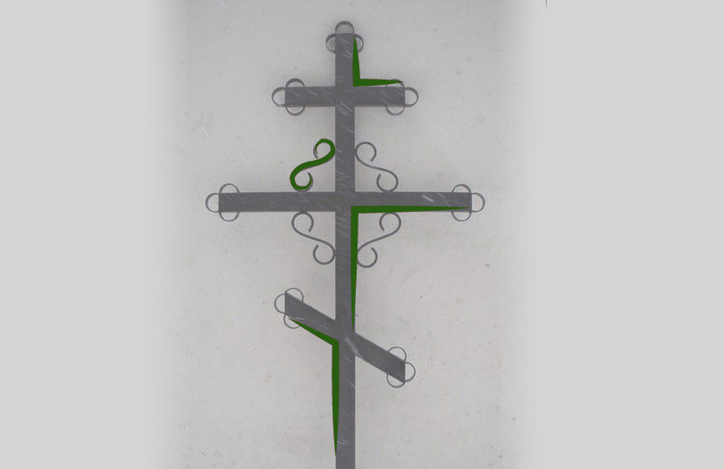 Металлический надгробный крест