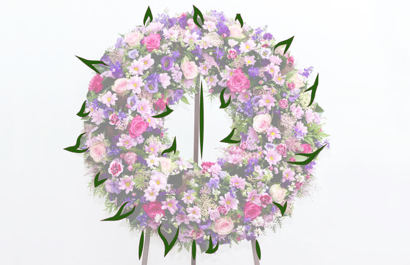 Венок от юридического лица: отображение по бухгалтерии