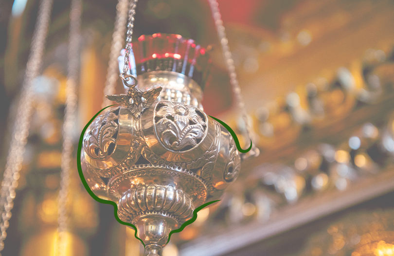 Применение лампады для поминовения усопшего