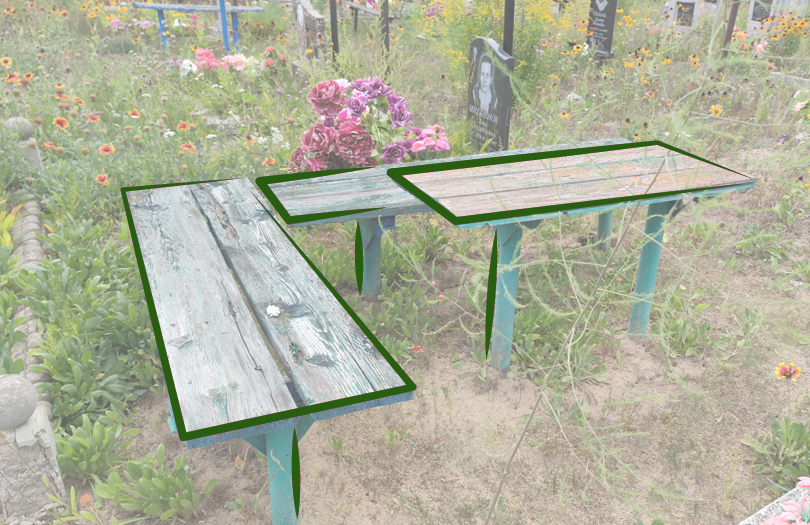 Скамейки и столики на кладбищенских участках