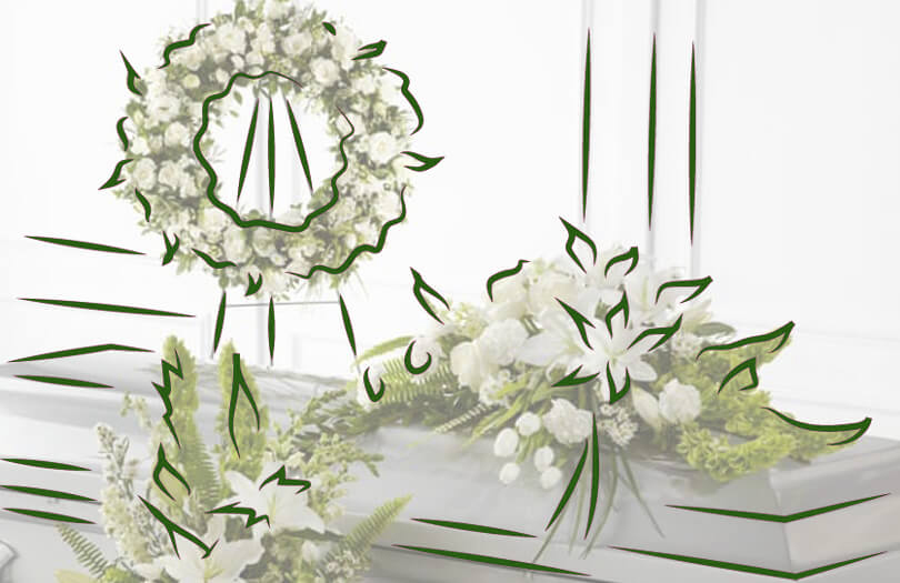 Венки из живых цветов на похороны и поминовение